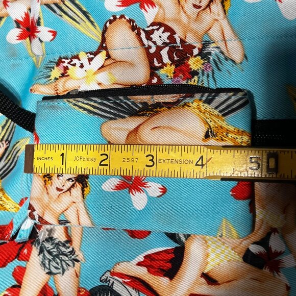 Vintage-Inspired Hawaiian Pin-Up Girl Print Tote Bag Zipper Pockets &  Pouch - Picture 14 of 15